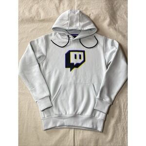 Twitch Graphic Hoodie Sweatshirt Size Small White Twitch Logo NWOT.